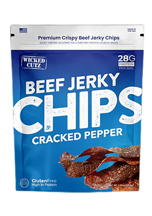 Wicked Cutz WCBC01CP Cracked Pepper Beef Jerky Chips 8 Pack — view 1