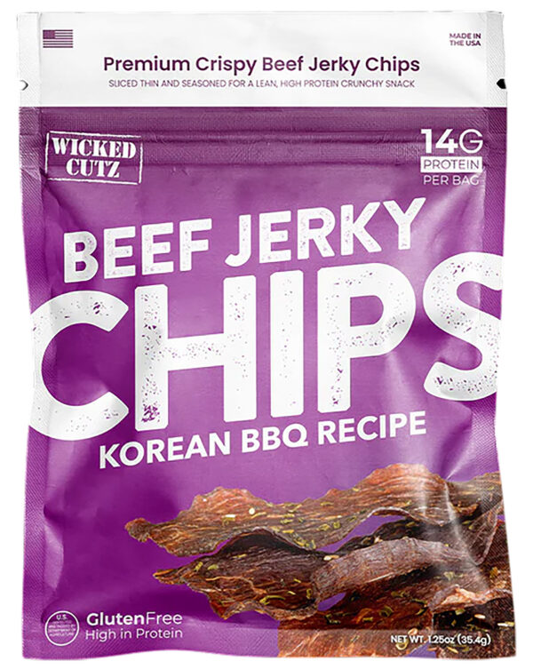 Wicked Cutz WCBC01KB Korean BBQ Beef Jerky Chips 8 Pack — view 1