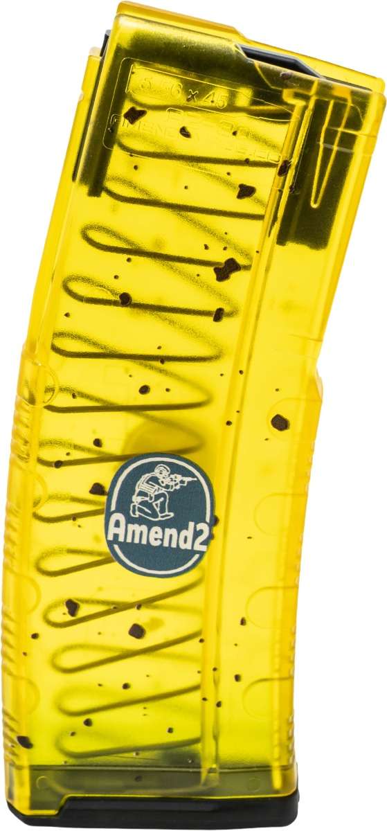 AMEND2 MOD-C 5.56MM 20RD AR15 WITH RED FOLLOWER TRANSLUCENT BANANA  POLYMER MAGAZINE ( 50 PER CASE ) — view 1