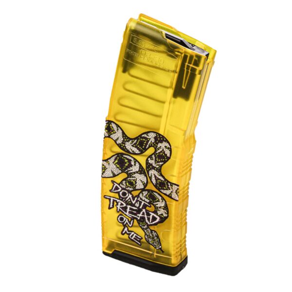 AMEND2 MOD C  5.56MM 30RD TRANSLUCENT YELLOW DONT TREAD ON ME  POLYMER MAGAZINE ( 50 PER CASE ) — view 1