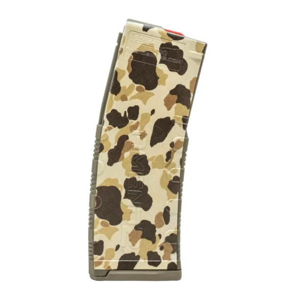 AMEND2 M2 5.56MM 20RD AR15 WITH RED FOLLOWER FDE DESERT FROGSKIN POLYMER MAGAZINE ( 50 PER CASE ) — view 1