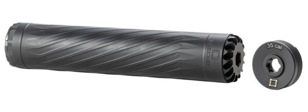 Anechoic X35LB Anechox 35L  35Cal/338Lapua/338/35Magnums Black Stainless Steel/Titanium 1 3/8"x24 w/ 1/2"x28 DTA — view 1
