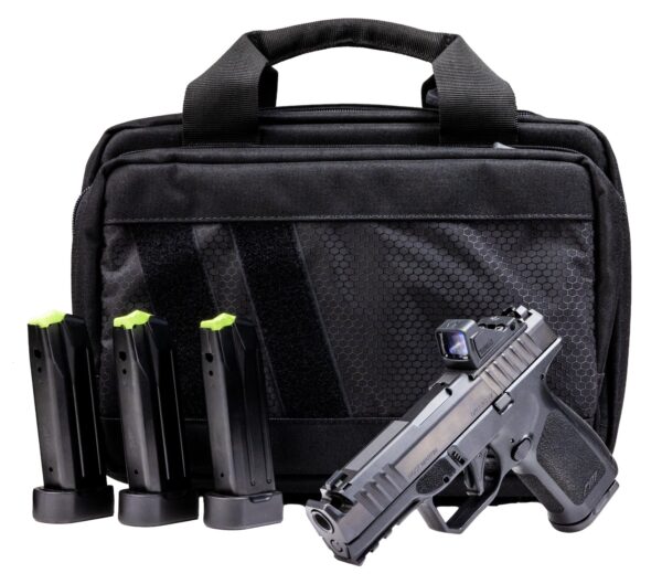 Rost Martin RM1CBLKOSP10CA(COMP)-P RM1C Comp Bundle *CA Compliant Compact Frame 9mm Luger 10+1 4" Compensated Barrel, Black Nitron Steel Integrated Compensator/Serrated w/Optic Slide, Black Polymer Fr — view 1