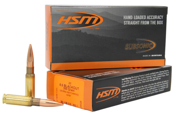 HSM 86BLK1N   8.6Blackout 300gr Hollow Point Boat Tail 20 Per Box/25 Case — view 1