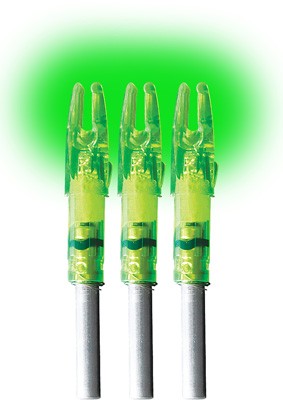LUMENOK LIGHTED NOCK - GT-SERIES GREEN 3PK — view 1