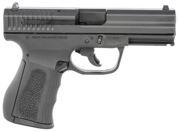 FMK G9C1G2BSSCM 9C1 G2 *CA/MA Compliant 9mm Luger 10+1 4" Black Stainless Steel Barrel, Black Serrated Carbon Steel Slide, Black Polymer Frame w/Picatinny Rail, Black Backstrap Grip — view 1