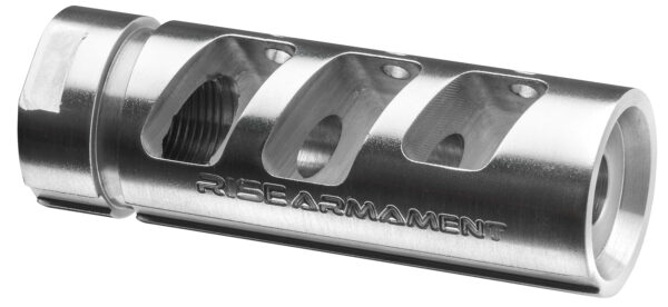 Rise Armament RA701223SLVR RA-701 Compensator Silver 416R Stainless Steel with 1/2"-28 tpi Threads & 2.50" OAL for 5.56x45mm NATO AR-Platform — view 1