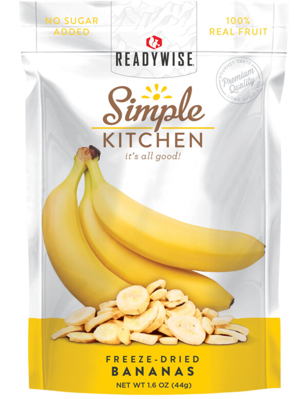 ReadyWise SK05007 Simple Kitchen Freeze Dried Fruit Bananas 1 Serving Pouch 6 Per Case — view 1