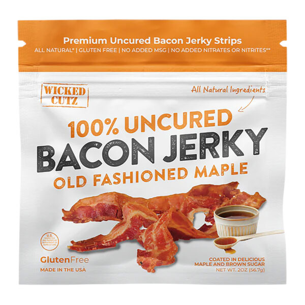 Wicked Cutz WCPJ02MA Old Fashioned Maple Bacon Jerky 2 Servings 10 Pack — view 1