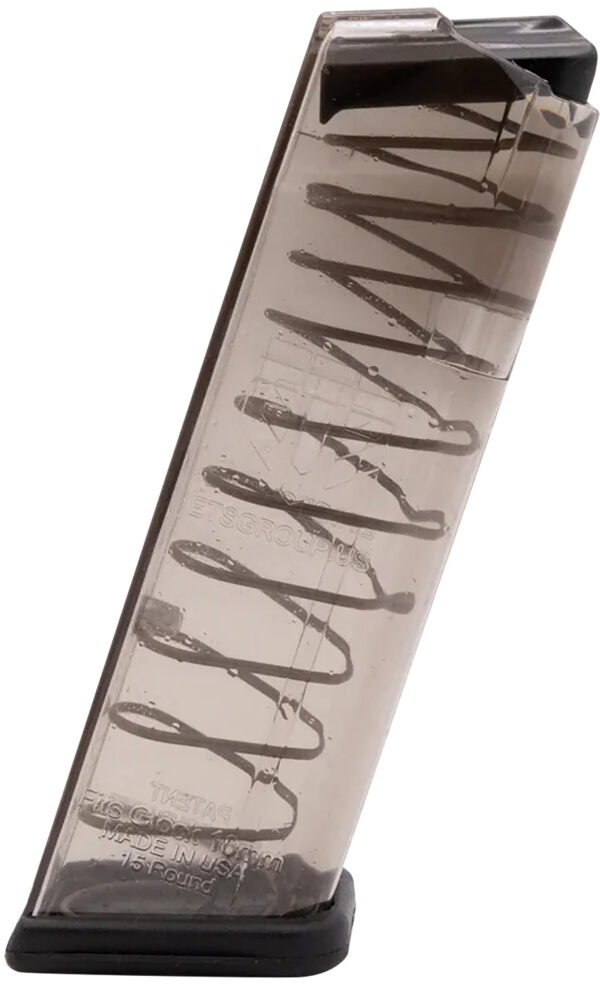 ETS Group GLK20 Pistol Mags  15rd 10mm Auto Compatible w/ Glock 20/29/40 Clear Polymer — view 1