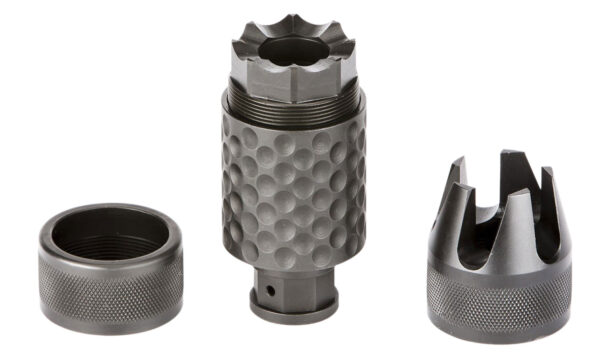 Spikes Tactical SAKB0100 Barking Spider2 Muzzle Brake Black Nitride 4140 Chromoly Steel with 1/2"-28 tpi Threads, 3.75" OAL & 1.40" Diameter for 5.56x45mm NATO — view 1