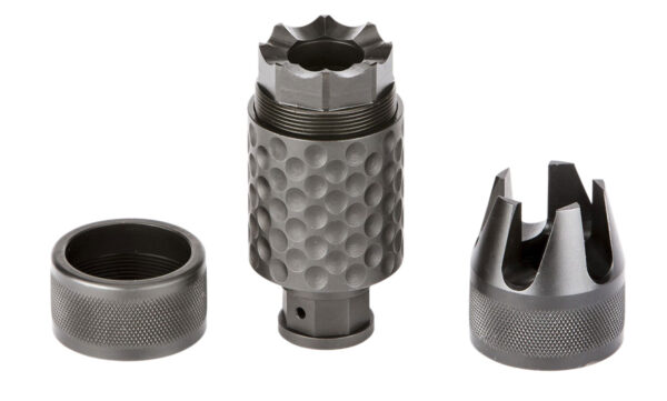 Spikes Tactical SAKB0200 Barking Spider2 Muzzle Brake Black Nitride 4140 Chromoly Steel with 5/8"-24 tpi Threads, 3.75" OAL & 1.40" Diameter for 30 Cal — view 1