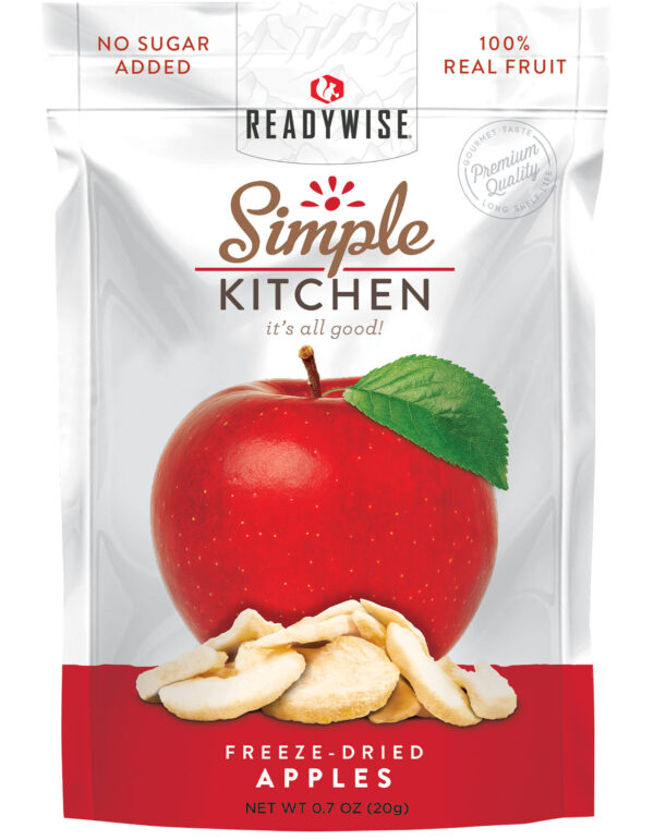 ReadyWise SK05910 Simple Kitchen Freeze Dried Fruit Sweet Apples 1 Serving Pouch 6 Per Case — view 1