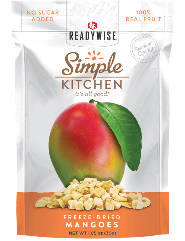 ReadyWise SK05911 Simple Kitchen Freeze Dried Fruit Mango 1 Serving Pouch 6 Per Case — view 1