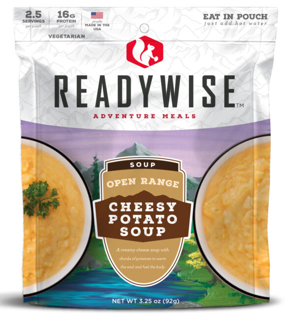 ReadyWise RW05010 Outdoor Food Kit Open Range Cheesy Potato Soup 2.5 Servings In A Resealable Pouch, 6 Per Case — view 1