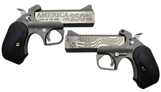 BOND ARMS 250TH ANNIVERSARY HGD 45/410 4.25IN  BBL SS ROUGH SERIES FINISH TRIG GRD B6 EXT GRIP — view 1