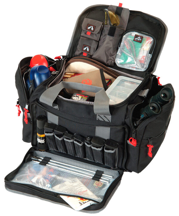 GPS Bags 2014LRB Large  Black Nylon w/ Lift Ports, Storage Pockets, Visual ID Storage System & Holds 5 Handguns or More & Ammo Includes 4 Ammo Dump Cups — view 1