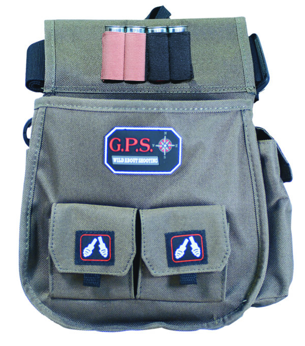 GPS Bags 1093CSP Deluxe Double Shotshell Pouch Olive Polyester Waist Mount 30-52" Belt — view 1
