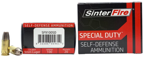 SinterFire Inc SF9100SD Special Duty (SD)  9mmLuger 100gr Lead Free Frangible Hollow Point 20 Per Box/10 Case — view 1