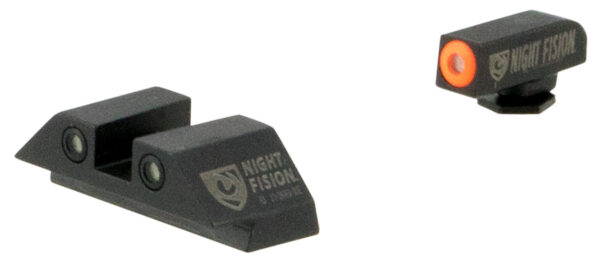 Night Fision GLK001003OGW Tritium Night Sights For Glock  Green Tritium Orange Outline Front Sight- Green Tritium White Outline Rear Sight Glock 17/17L/19/22 — view 1