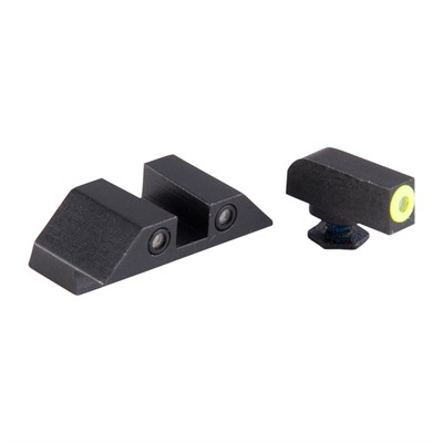 GLOCK 17/19/33/46 YELLOW FRONT & BLACK SQUARE NOTCH REAR — view 1