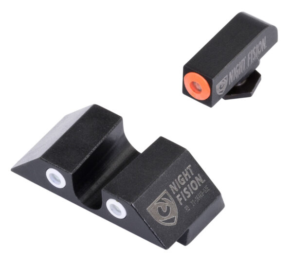 Night Fision GLK001007OGW Tritium Night Sights For Glock  Green Tritium Orange Outline Front Sight- Green Tritium White Outline Rear Sight Glock 17/17L/19/22 — view 1