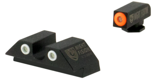 Night Fision GLK001007OGZ Tritium Night Sights For Glock  Green Tritium Orange Outline Front Sight- Green Tritium Black Outline Rear Sight Glock 17/17L/19/22 — view 1