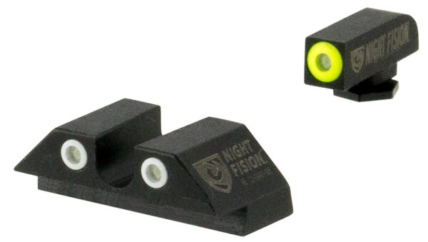 Night Fision GLK003007YGW Tritium Night Sights For Glock  Green Tritium Yellow Outline Front Sight- Green Tritium White Outline Rear Sight Glock 42/43/43X — view 1