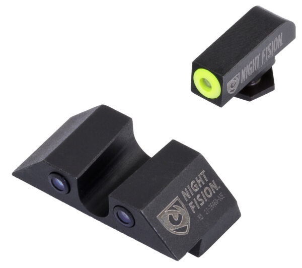 Night Fision GLK003007YGZ Tritium Night Sights For Glock  Green Tritium Yellow Outline Front Sight- Green Tritium Black Outline Rear Sight Glock 42/43/43X — view 1