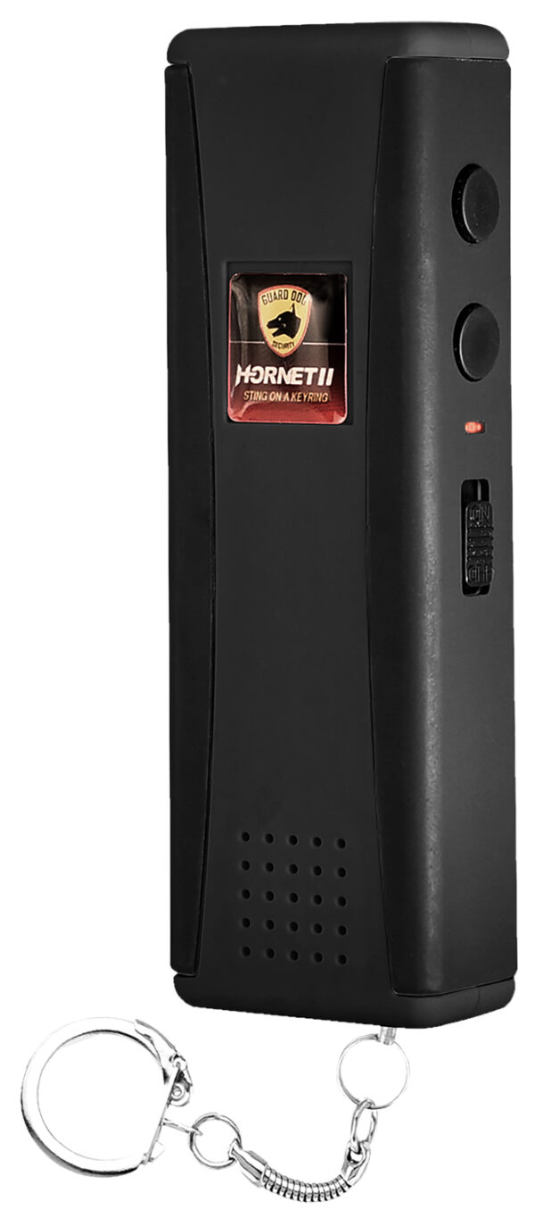 SKYLINE USA INC SGGDH2HVBK Stun Gun Hornet 2 Black Features Flashlight/Alarm Includes Keychain/Siren Alarm/USB Charger — view 1