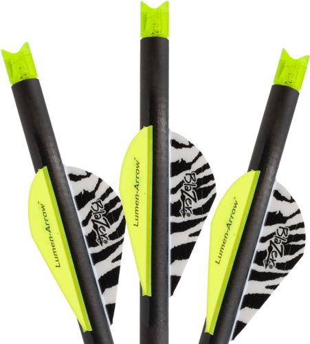 LUMENOK XBOW ARROW 20" CARBON - GRN LIGHTED CRESCENT NOCK 3PK — view 1