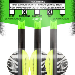 LUMENOK XBOW ARROW 20" CARBON - GRN LIGHTED CRESCENT NOCK 3PK — view 2