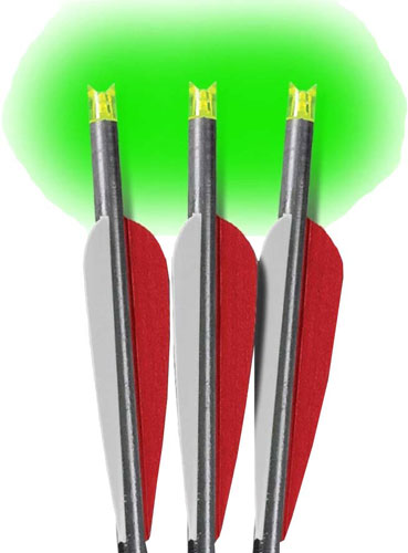 LUMENOK XBOW ARROW 22" BARNETT - HEADHUNTER GREEN CRESCENT 3PK — view 1