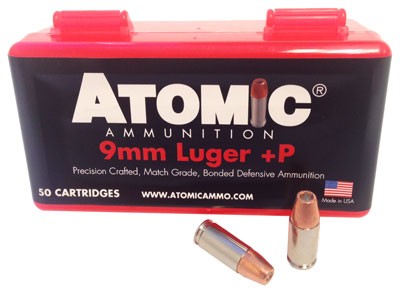 ATOMIC 9MM LUGER +P 124GR JHP - 50RD 10BX/CS — view 1