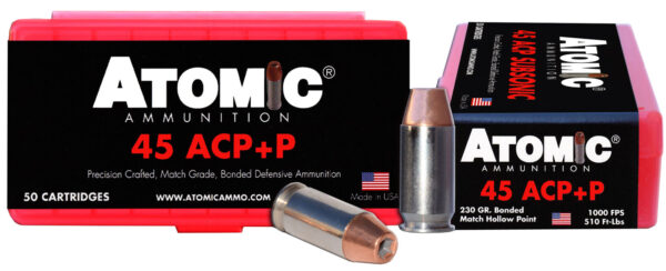 Atomic Ammunition 00433 Pistol Precision Craft 45ACP +P 230gr Bonded Match Hollow Point 50 Per Box/10 Case — view 1