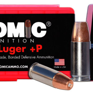 Atomic Ammunition 00454 Match Precision Craft 9mmLuger +P 124gr Bonded Match Hollow Point 20 Per Box/10 Case