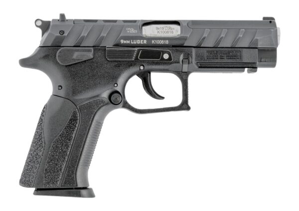 Grand Power 8588005808644 K100 Mk23 9mm Luger 15+1 4.25" Stainless Rotating Barrel, Black Optic Ready/Serrated Slide, Black Frame w/Accessory Rail, Textured Grip — view 1