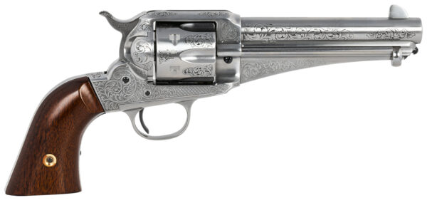 Taylors & Company 550408 1875 Army Outlaw 45 Colt (LC) Caliber with 5.50" Barrel, 6rd Capacity Cylinder, Overall White Engraved Finish Steel & Walnut Grip — view 1