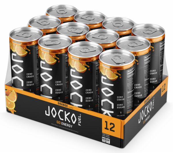 Jocko Fuel 33920 Orange Energy Drinks 12oz 12Pack — view 1