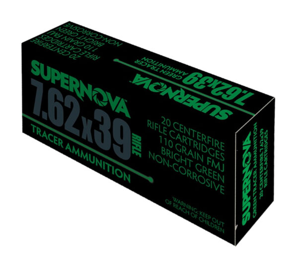 Supernova PMSN762G Green Tracer  7.62mm 110 gr Full Metal Jacket 20 Per Box/ 50 Cs — view 1