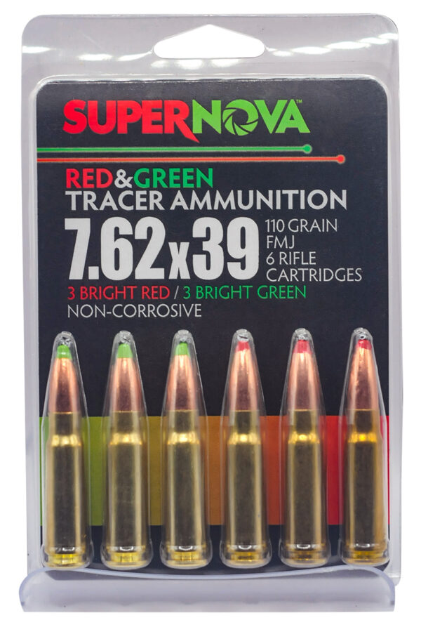 Supernova PMSN762MP Green/Red Tracer  7.62x39mm 110gr Full Metal Jacket 6 Per Box/60 Case — view 1