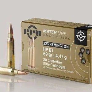 PPU MATCH RIFLE AMO 223 REM 69GR HPBT 20RD (50 BOX CASE)