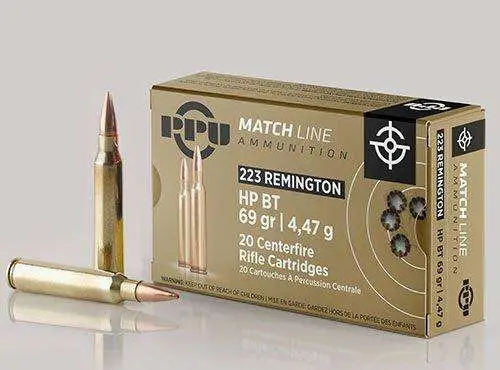 PPU MATCH RIFLE AMO 223 REM 69GR HPBT 20RD (50 BOX CASE) — view 1
