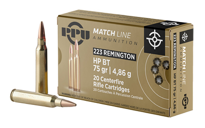 PPU .223 REM MATCH 75GR HPBT 20/1000 — view 1