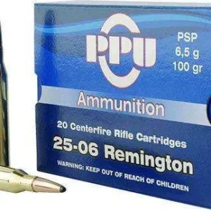PPU STANDARD RIFLE AMO 25-06 REM 100GR PSP 20RD (10 BOX CASE)