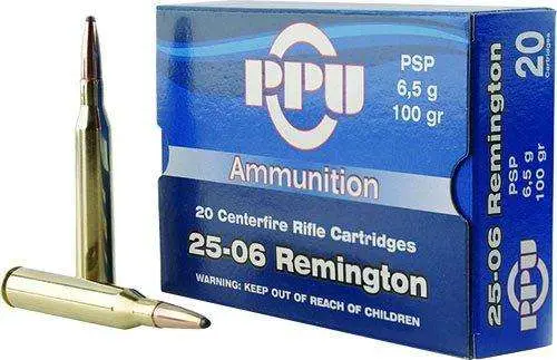 PPU STANDARD RIFLE AMO 25-06 REM 100GR PSP 20RD (10 BOX CASE) — view 1