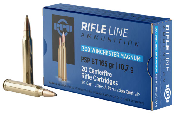 PPU PP3002 Standard Rifle  300WinMag 165gr Soft Point Boat Tail 20 Per Box/10 Case — view 1