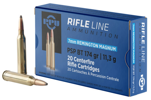 PPU PP7RM2 Standard Rifle  7mmRemMag 174gr Pointed Soft Point Boat Tail 20 Per Box/10 Case — view 1