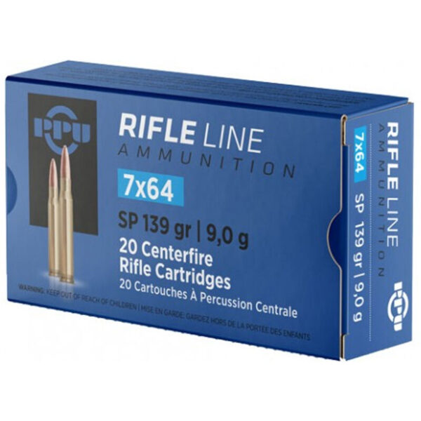 PPU METRIC RIFLE AMO 7X64 140GR PSP 20RD (10 BOXES PER CASE) — view 1