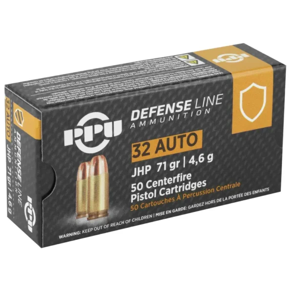 PPU DEFENSE PISTOL AMO 32 AUTO 71GR JHP 50RD (20 BOXES PER CASE) — view 1